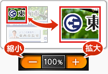 画像 ボタンを使って拡大・縮小する