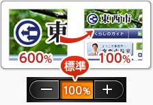 画像 標準サイズ(100%)に戻す